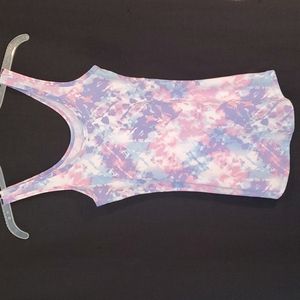 No bundries tank top tye Dyed pink blue purples white size xs (1)